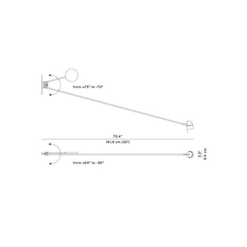 Luceplan Counterbalance parete nero