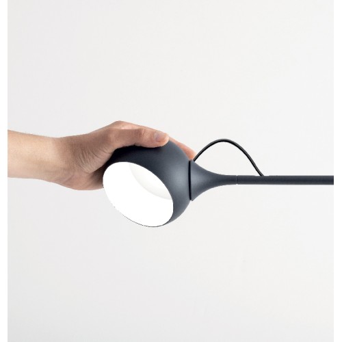 ARTEMIDE lampada da parete con braccio IXA WALL L (Antracite - Alluminio,  acciaio e tecnopolimero) 